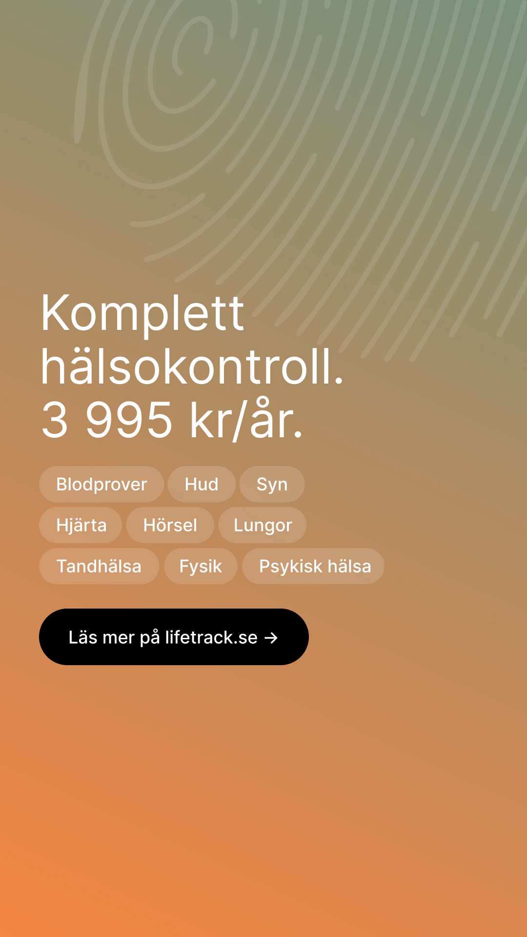 Komplett hälsokontroll. 3 995 kr.